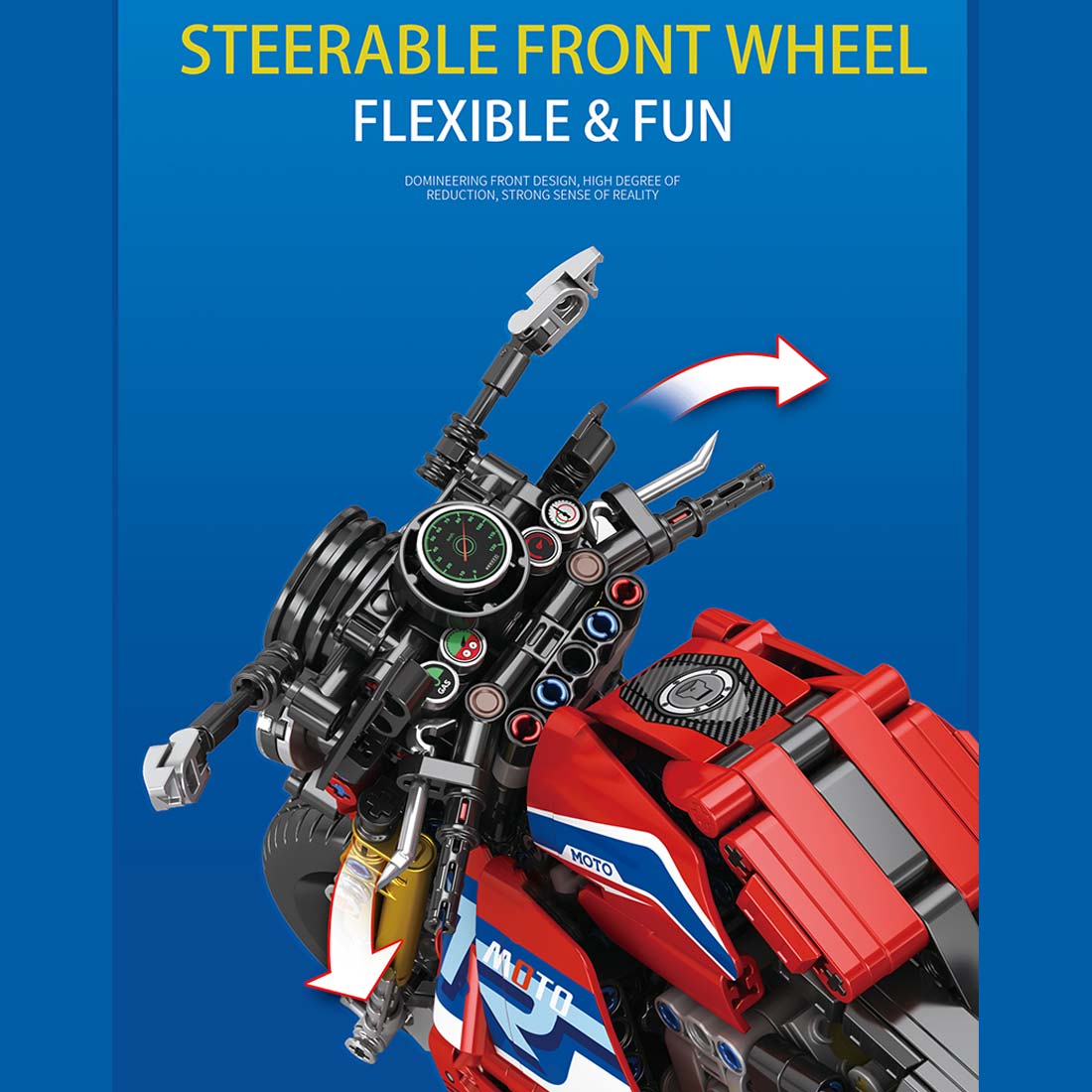MOC Retro Street Motorcycle Model Assembly Toy Building Blocks (943PCS)