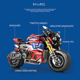 MOC Retro Street Motorcycle Model Assembly Toy Building Blocks (943PCS)