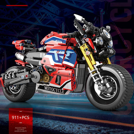MOC Retro Street Motorcycle Model Assembly Toy Building Blocks (943PCS)