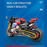 MOC Retro Street Motorcycle Model Assembly Toy Building Blocks (943PCS)