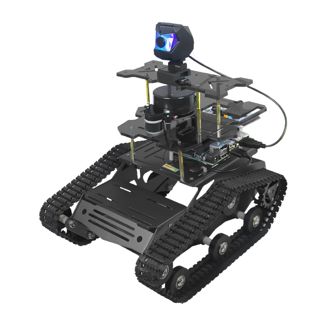 Robot Car Kit, Tracked Robot Vehicle with LiDAR SLAM Mapping Navigation, ROS-Based Development Platform with Jetson Nano Controller - cubertime