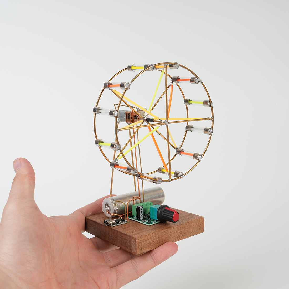 Rotating Colorful Ferris Wheel DIY Kit (Manual Soldering) - cubertime