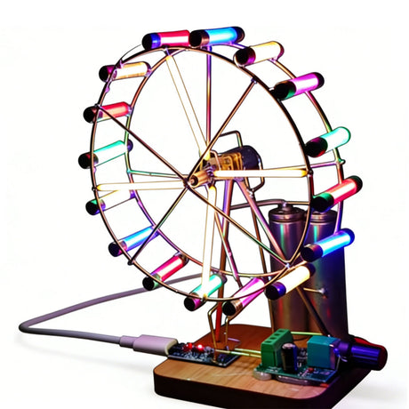 Rotating Colorful Ferris Wheel DIY Kit (Manual Soldering) - cubertime