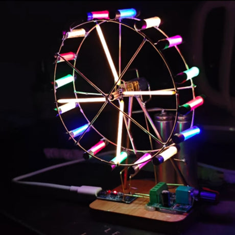 Rotating Colorful Ferris Wheel DIY Kit (Manual Soldering) - cubertime