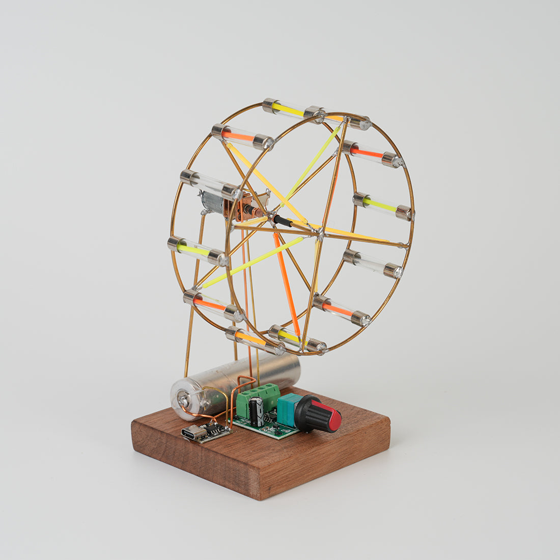 Rotating Colorful Ferris Wheel DIY Kit (Manual Soldering) - cubertime