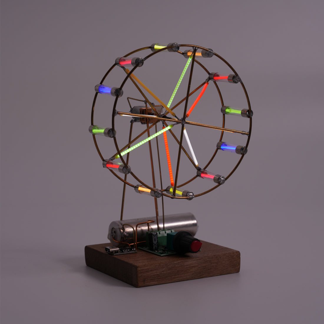 Rotating Colorful Ferris Wheel DIY Kit (Manual Soldering) - cubertime