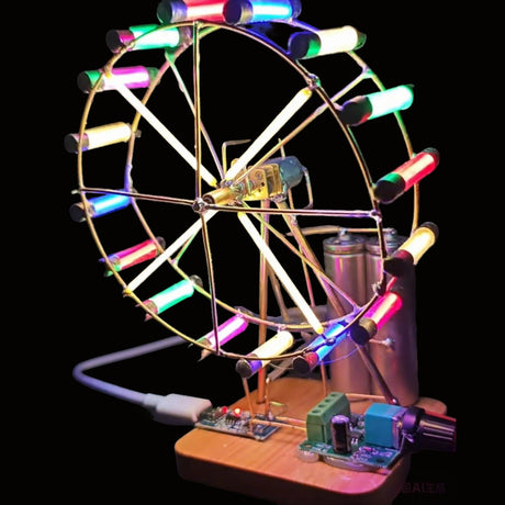 Rotating Colorful Ferris Wheel DIY Kit (Manual Soldering) - cubertime