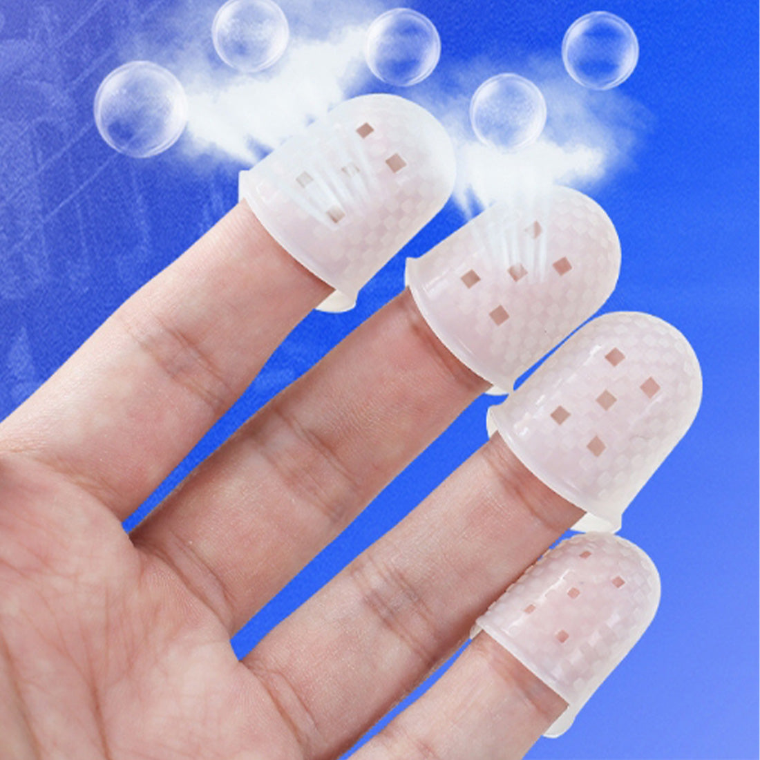 Rubber Finger Sleeves Pain-Free Finger Protection Gear Set of 5 - cubertime
