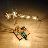STEM DIY Metal Wire Sculpture Tower Crane Night Light Kit – No-Bend, No-Solder Circuit Building, LED Lamp Shade Included - cubertime