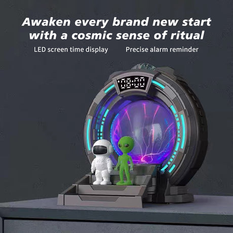 Sci-Fi Warp Gate Portal Plasma Globe Projection Lamp with LED Clock
