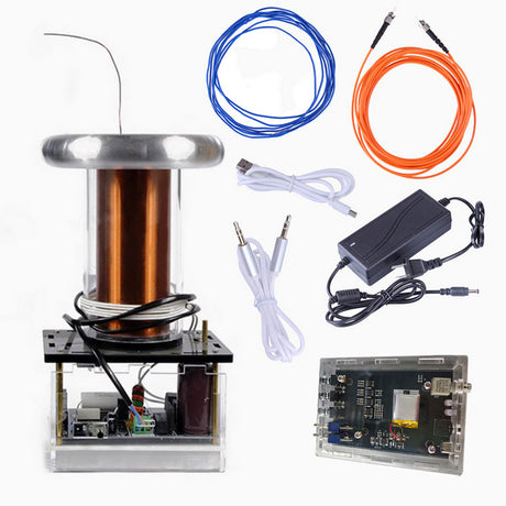 Solid State Tesla Coil Artificial Lightning Arc Plasma Music Loudspeaker with US-Plug - cubertime