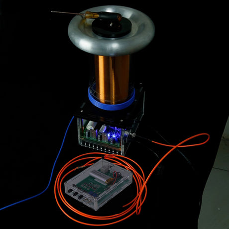 Solid State Tesla Coil Artificial Lightning Arc Plasma Music Loudspeaker with US-Plug - cubertime