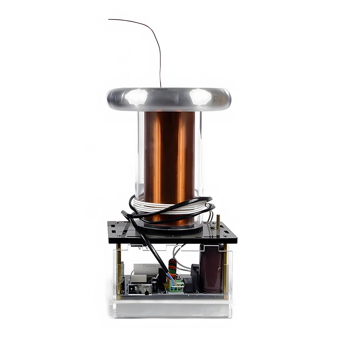 Solid State Tesla Coil Artificial Lightning Arc Plasma Music Loudspeaker with US-Plug - cubertime