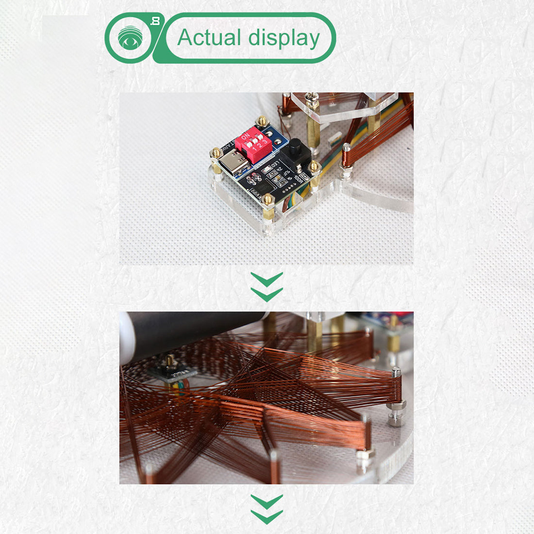 Star Coil Brushless Motor Model, Hall Sensor Motor STEM Demonstration Kit, Powered Desktop Display, Transparent Acrylic Engineering Model, Science Education & Tech Desk Decor  - cubertime