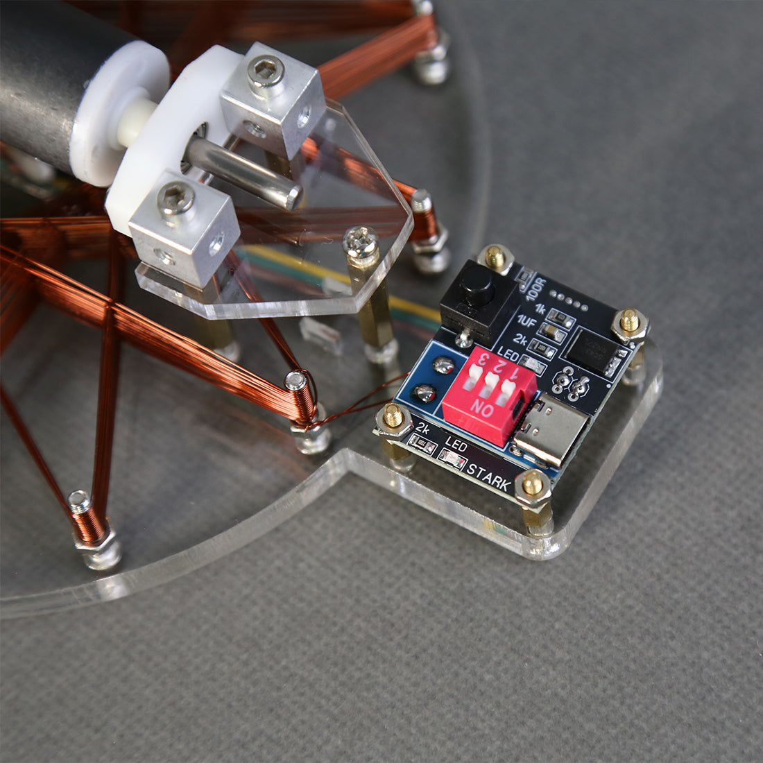 Star Coil Brushless Motor Model, Hall Sensor Motor STEM Demonstration Kit, Powered Desktop Display, Transparent Acrylic Engineering Model, Science Education & Tech Desk Decor  - cubertime