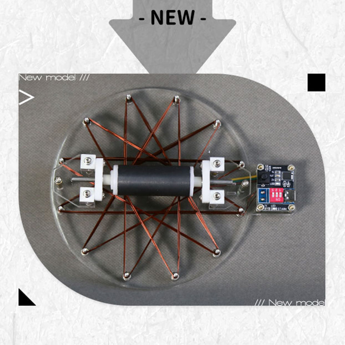 Star Coil Brushless Motor Model, Hall Sensor Motor STEM Demonstration Kit, Powered Desktop Display, Transparent Acrylic Engineering Model, Science Education & Tech Desk Decor  - cubertime