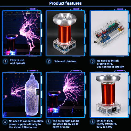 Stark SSTC Music Tesla Coil Integrated Arc Extinguishine Tesla Teaching Model High-tech Toy