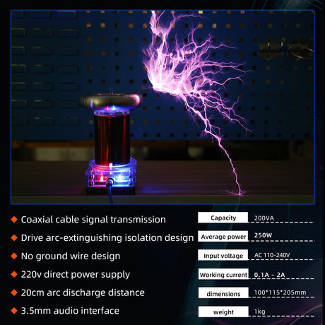 Stark SSTC Music Tesla Coil Integrated Arc Extinguishine Tesla Teaching Model High-tech Toy