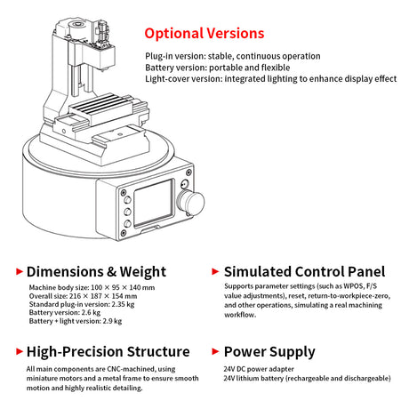 Ultra Mini Desktop CNC Machine Model with G-Code Control