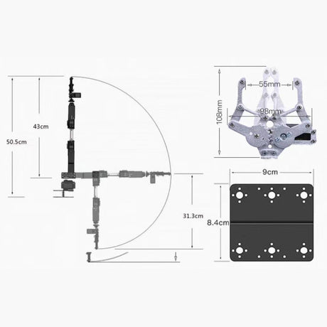 Upgraded 6DOF Robotic Arm Kit Multi Axis Mechanical Manipulator with Actuator Control DIY Assembly Kit for STEM Education Robotics Projects (Unassembled) - CUBERTIME