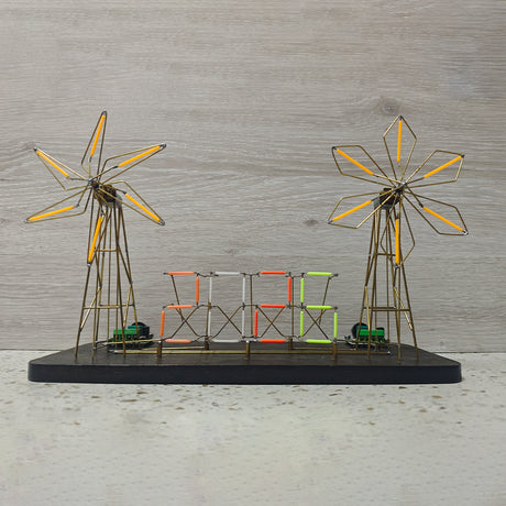 Vintage Industrial Style 2026 Windmill Lamp Metal Wire DIY Sculpture Kit - cubertime