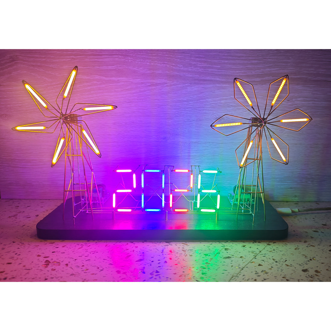 Vintage Industrial Style 2026 Windmill Lamp Metal Wire DIY Sculpture Kit - cubertime