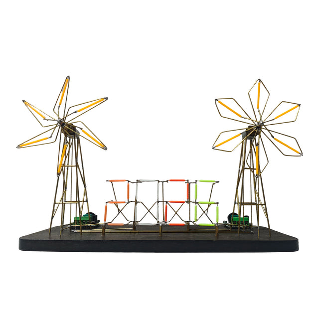 Vintage Industrial Style 2026 Windmill Lamp Metal Wire DIY Sculpture Kit - cubertime