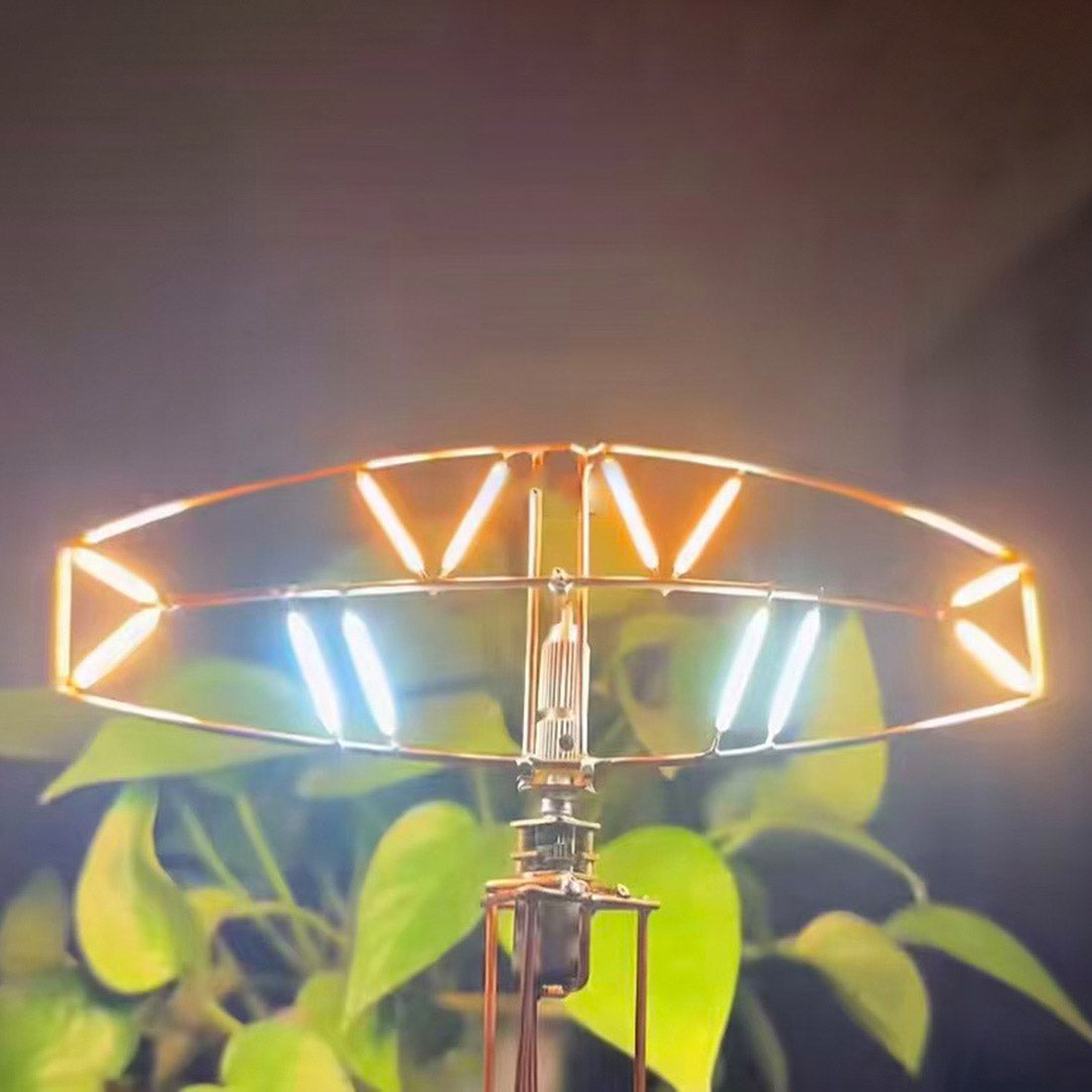 Vintage Industrial Style Metal Wire Radar Lamp DIY Sculpture Kit, Rotatable Scanning Dynamic Light Effect - cubertime