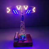 Vintage Industrial Style Metal Wire Radar Lamp DIY Sculpture Kit, Rotatable Scanning Dynamic Light Effect - cubertime