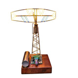 Vintage Industrial Style Metal Wire Radar Lamp DIY Sculpture Kit, Rotatable Scanning Dynamic Light Effect - cubertime