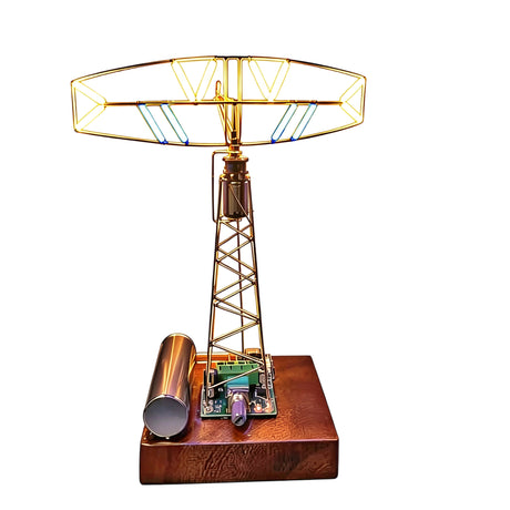 Vintage Industrial Style Metal Wire Radar Lamp DIY Sculpture Kit, Rotatable Scanning Dynamic Light Effect - cubertime