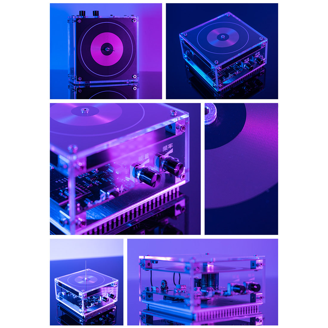 Vinyl Record Shape Bluetooth Music Coil with Long Arc and Bluetooth Music Dual Mode (US Plug/EU Plug) - cubertime