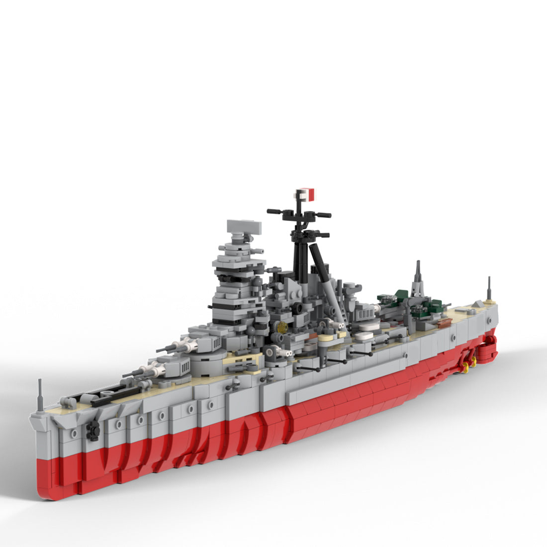 WW2 Japanese Warship Hiei Battleship DIY Military Building Blcoks Set（1832PCS）- cubertime