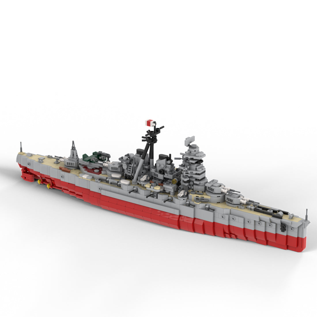 WW2 Japanese Warship Hiei Battleship DIY Military Building Blcoks Set（1832PCS）- cubertime