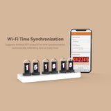 Wireless Connected IPS Mini Color Screen Clock, Nixie Tube Style Desk Alarm Clock, Weather Forecast Display, APP Control, Digital Desktop Clock for Gaming Setup and Office Decor - cubertime