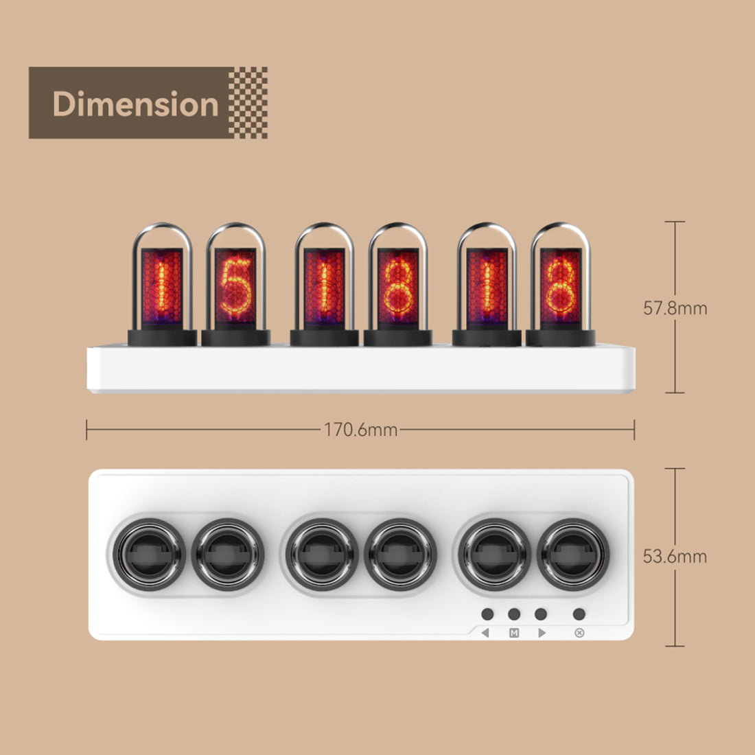 Wireless Connected IPS Mini Color Screen Clock, Nixie Tube Style Desk Alarm Clock, Weather Forecast Display, APP Control, Digital Desktop Clock for Gaming Setup and Office Decor - cubertime