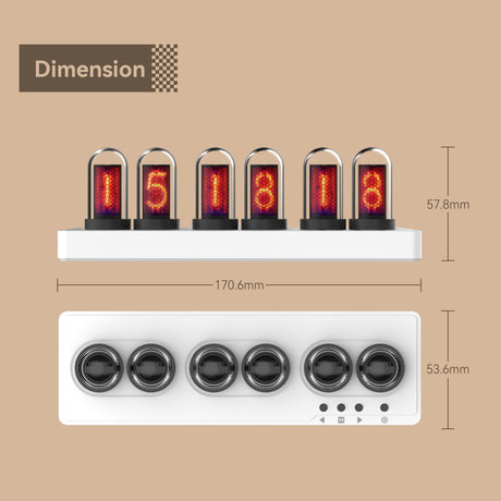 Wireless Connected IPS Mini Color Screen Clock, Nixie Tube Style Desk Alarm Clock, Weather Forecast Display, APP Control, Digital Desktop Clock for Gaming Setup and Office Decor - cubertime