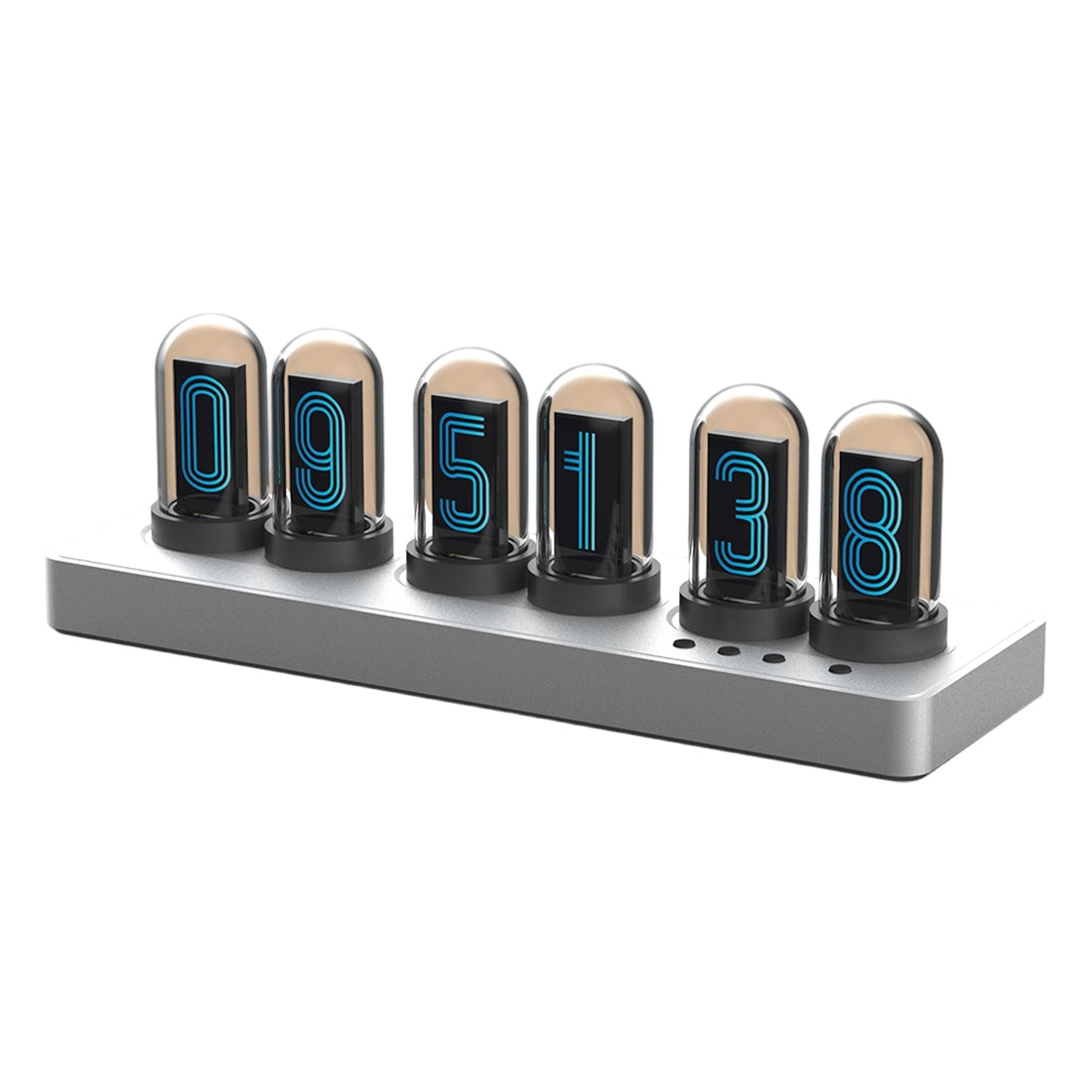 Wireless Connected IPS Mini Color Screen Clock, Nixie Tube Style Desk Alarm Clock, Weather Forecast Display, APP Control, Digital Desktop Clock for Gaming Setup and Office Decor - cubertime