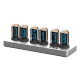 Wireless Connected IPS Mini Color Screen Clock, Nixie Tube Style Desk Alarm Clock, Weather Forecast Display, APP Control, Digital Desktop Clock for Gaming Setup and Office Decor - cubertime