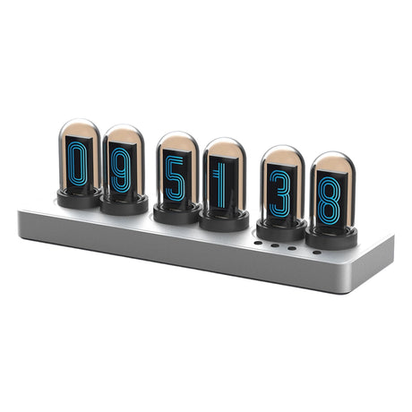Wireless Connected IPS Mini Color Screen Clock, Nixie Tube Style Desk Alarm Clock, Weather Forecast Display, APP Control, Digital Desktop Clock for Gaming Setup and Office Decor - cubertime