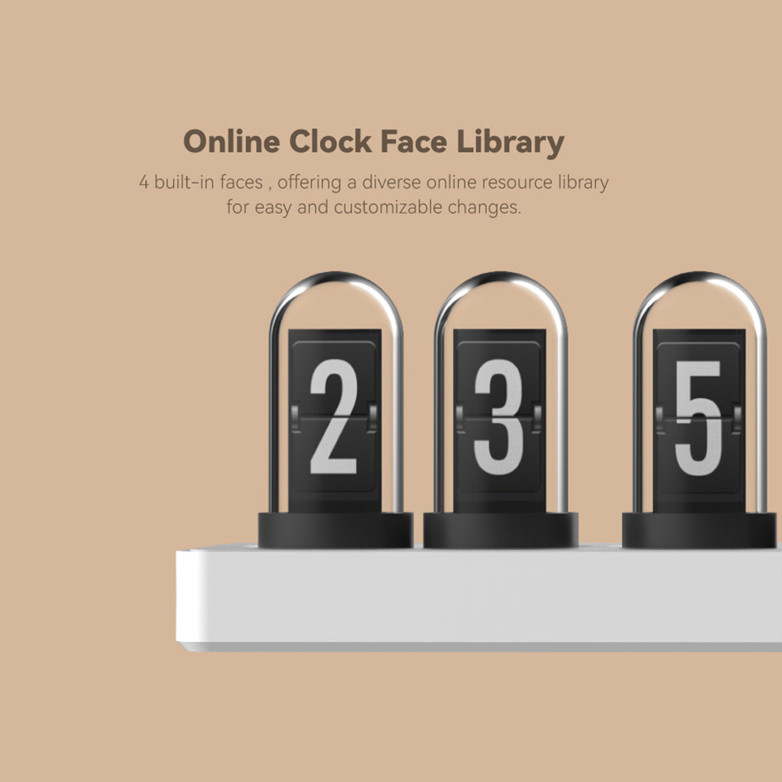 Wireless Connected IPS Mini Color Screen Clock, Nixie Tube Style Desk Alarm Clock, Weather Forecast Display, APP Control, Digital Desktop Clock for Gaming Setup and Office Decor - cubertime
