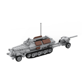 World War II SDKF-251 006 German Half-Tracked Armoured Personnel Carrier Building Blocks Set(589PCS) - cubertime