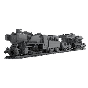 World War II Series German Carl Self-propelled Mortar Railroad-carrying Small Particle Building Blocks Model(2974pcs/Genuine Authorized Static Version) - cubertime