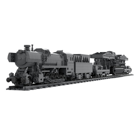 World War II Series German Carl Self-propelled Mortar Railroad-carrying Small Particle Building Blocks Model(2974pcs/Genuine Authorized Static Version) - cubertime