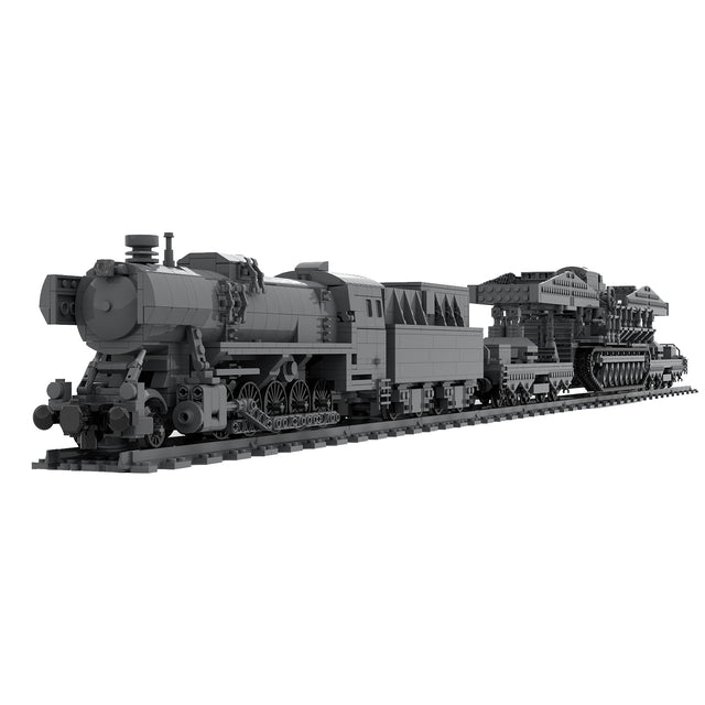 World War II Series German Carl Self-propelled Mortar Railroad-carrying Small Particle Building Blocks Model(2974pcs/Genuine Authorized Static Version) - cubertime