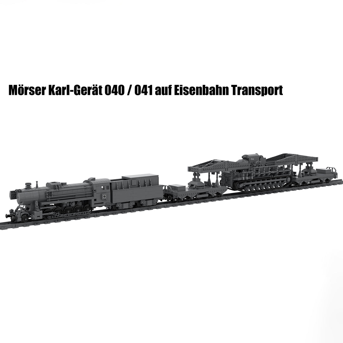 World War II Series German Carl Self-propelled Mortar Railroad-carrying Small Particle Building Blocks Model(2974pcs/Genuine Authorized Static Version) - cubertime