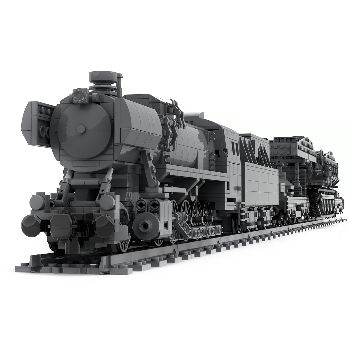 World War II Series German Carl Self-propelled Mortar Railroad-carrying Small Particle Building Blocks Model(2974pcs/Genuine Authorized Static Version) - cubertime